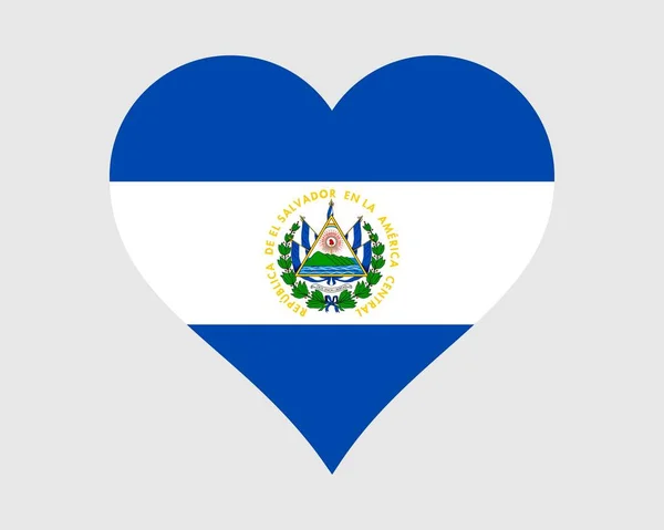 Bandiera Del Cuore Salvador Salvadoregno Salvadoregno Salvadoregno Guanaco Love Shape — Vettoriale Stock