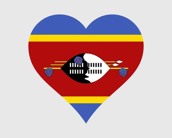 Bandeira Coração Eswatini Suazilândia Forma Amor País Nação Bandeira Nacional — Vetor de Stock