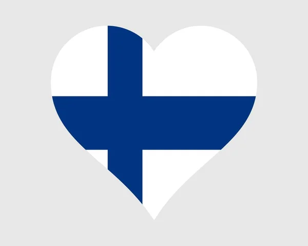 Finland Hart Vlag Finse Finn Love Shape Country Nation Nationale — Stockvector