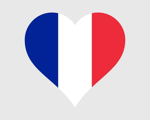 Bandera Francia Corazón French Love Shape País Nación Bandera Nacional — Vector de stock