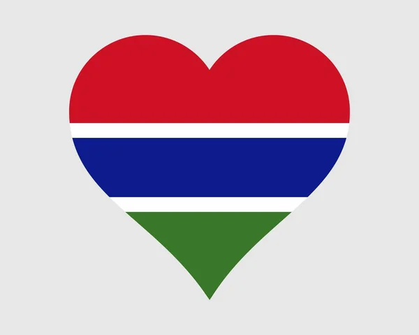 Bandeira Coração Gâmbia Gambian Love Shape Country Nation Bandeira Nacional — Vetor de Stock