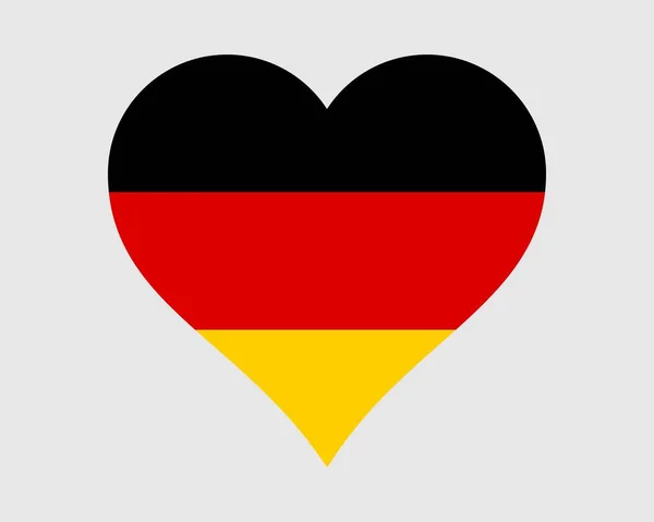 Bandera Del Corazón Alemania Bandera Nacional Nación Forma Del Amor — Archivo Imágenes Vectoriales