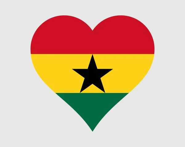 Ghana Heart Flag Drapeau National Nation Ghanéenne Love Shape Country — Image vectorielle