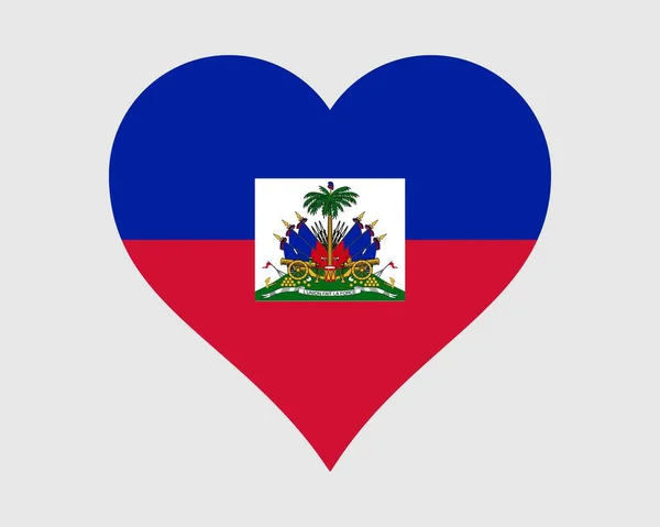 Bandera Del Corazón Haití Haitian Love Shape Country Nation National — Archivo Imágenes Vectoriales
