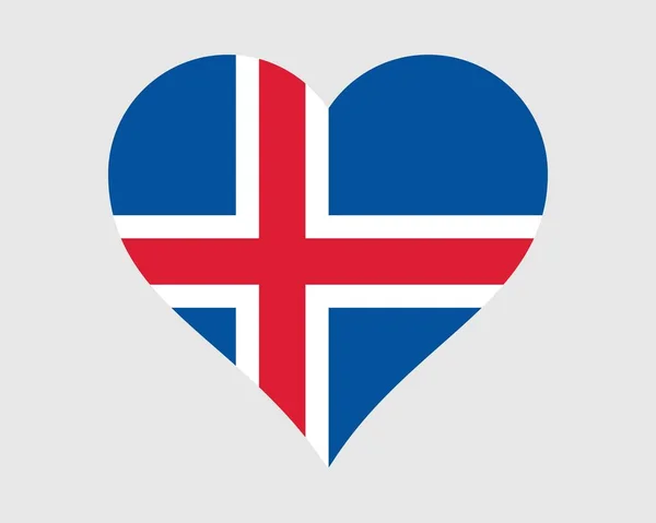 Bandeira Coração Islândia Islandês Love Shape País Nação Bandeira Nacional — Vetor de Stock