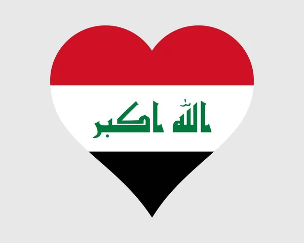 Bandiera Del Cuore Dell Iraq Iraqi Love Shape Paese Nazione — Vettoriale Stock