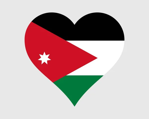 Jordan Heart Flag Jordanian Love Shape Country Nation National Flag — Stock Vector