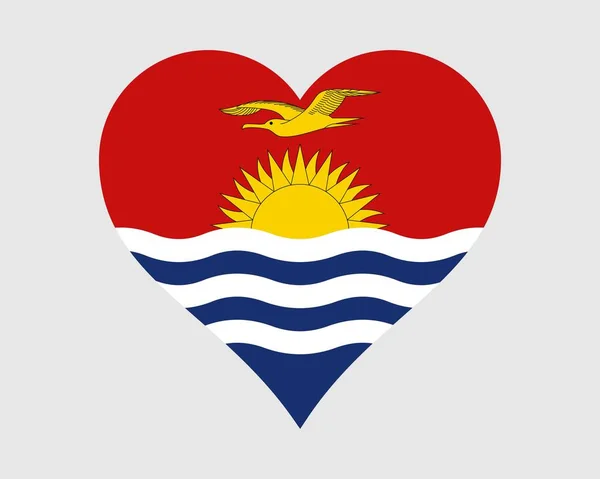 Bandeira Coração Kiribati Kiribati Love Shape Country Nation Bandeira Nacional — Vetor de Stock