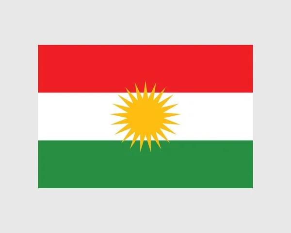 Vlajka Kurdistánu Kurdský Kurdistánský Prapor Autonomní Oblast Iráku Ikona Symbol — Stockový vektor