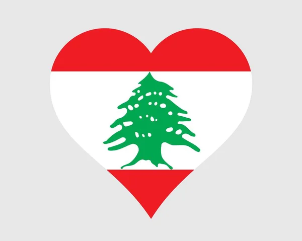 Libanon Hart Vlag Libanese Love Shape Country Nation Nationale Vlag — Stockvector