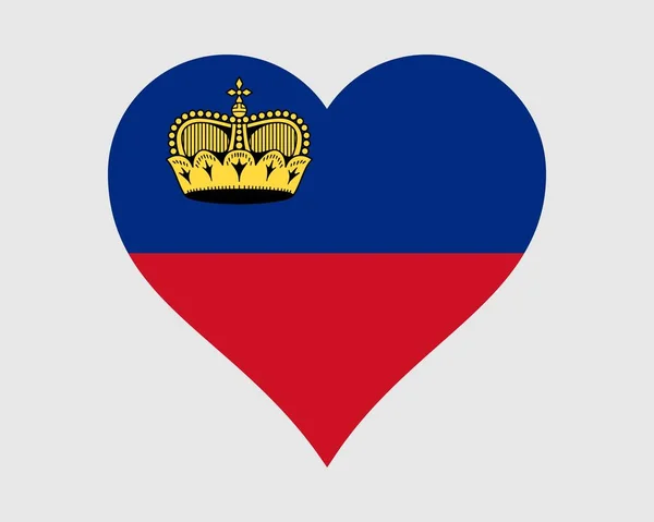 Bandeira Coração Liechtenstein Bandeira Nacional Nação País Forma Amor Tensteiner — Vetor de Stock