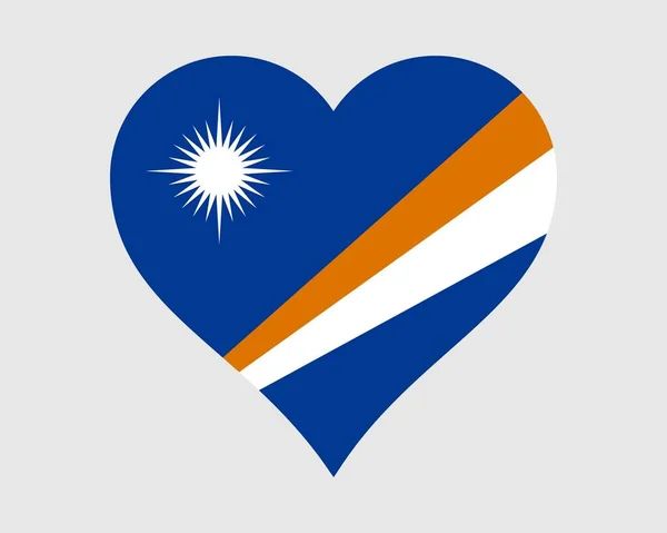Bandeira Coração Das Ilhas Marshall Marshallese Love Shape Country Nation — Vetor de Stock