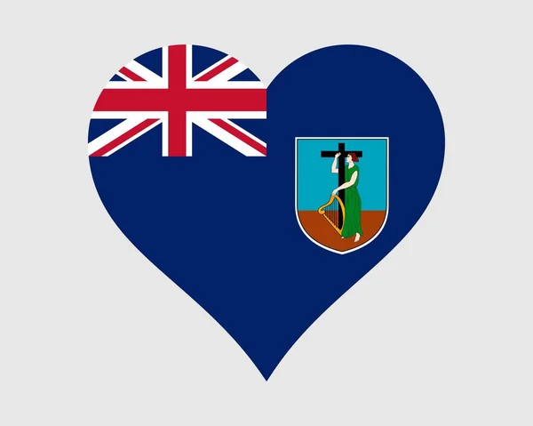 Bandera Montserrat Bandera Montserratian Love Shape Territorio Británico Ultramar Bot — Vector de stock