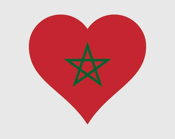Marockos Hjärtflagga Moroccan Love Shape Country Nation National Flag Konungariket — Stock vektor