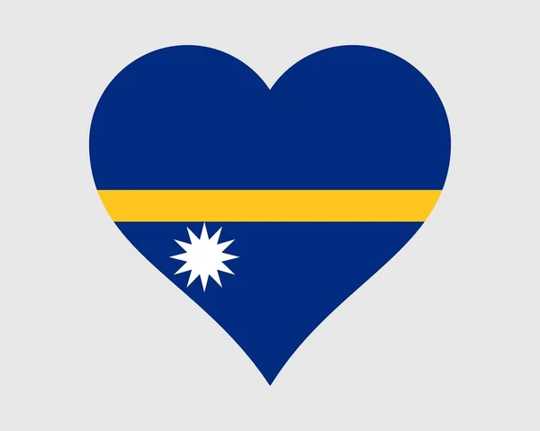 Bandeira Coração Nauru Nauruan Love Shape Country Nation Bandeira Nacional — Vetor de Stock
