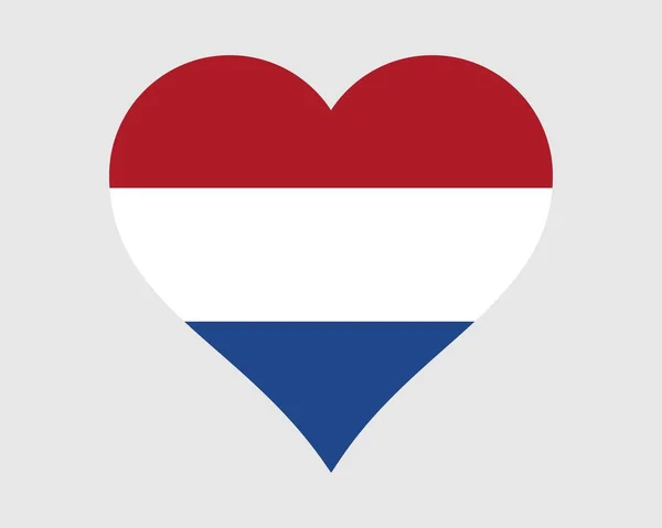オランダのハートフラッグ オランダの愛の形国国旗 オランダオランダバナーアイコン記号 Epsベクトルイラスト — ストックベクタ