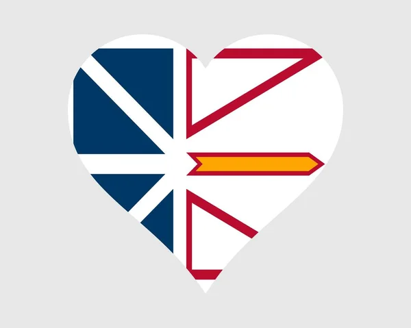 Newfoundland Labrador Canada Heart Flag Kanadská Vlajka Provincie Love Shape — Stockový vektor