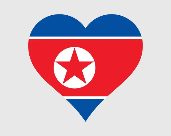 Észak Korea Szívzászló Észak Koreai Szerelem Alakja Ország Nemzeti Zászló — Stock Vector