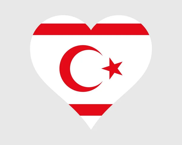 Severní Kypr Heart Flag Kyperský Turk Láska Tvar Země Národní — Stockový vektor