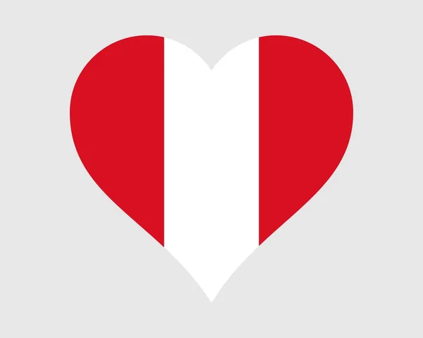 Peru Herz Flagge Peruvian Love Shape Country Nation National Flagge — Stockvektor