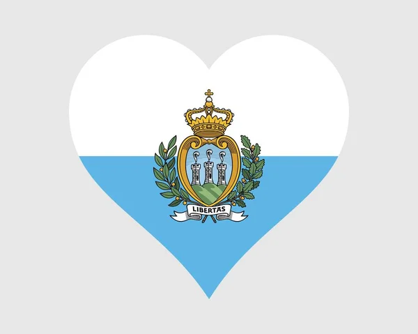 San Marino Heart Flag Sammarinese Love Shape Country Nation Národní — Stockový vektor