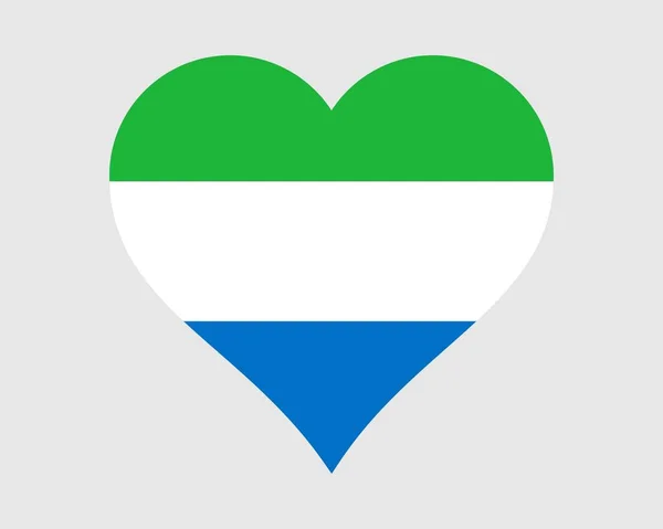 Serra Leoa Bandeira Coração Serra Leoa Forma Amor País Nação — Vetor de Stock