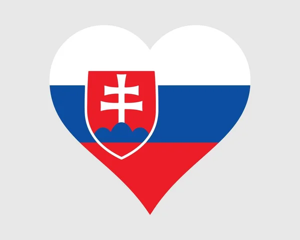 Drapeau Cœur Slovaquie Drapeau National Nation Slovaque Love Shape Country — Image vectorielle