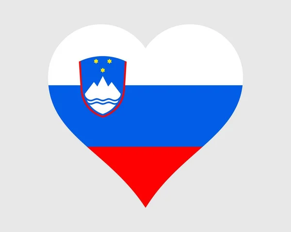 Slovinsko Heart Flag Slovinský Slovinský Tvar Lásky Země Národní Vlajka — Stockový vektor