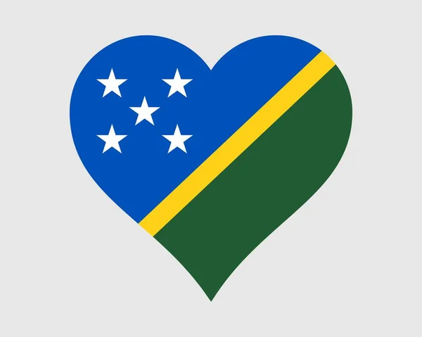 Bandeira Coração Das Ilhas Salomão Ilhas Salomão Love Shape País — Vetor de Stock