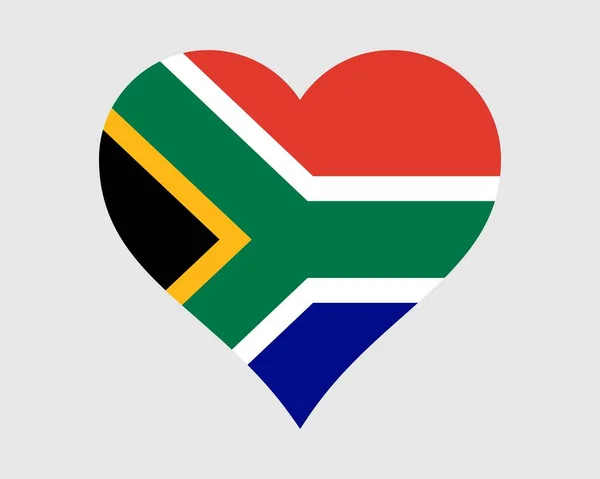 Bandeira Coração África Sul Sul Africano Love Shape País Nação — Vetor de Stock