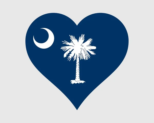 South Carolina Usa Herz Flagge Love Shape State Flag Palmetto — Stockvektor