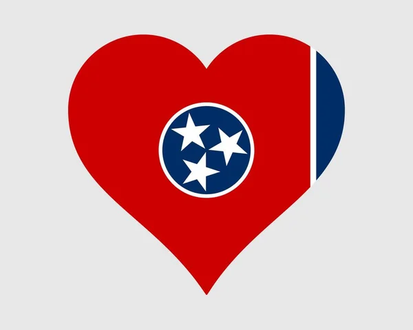 Tennessee Usa Herz Flagge Love Shape State Flag Tennessee Vereinigte — Stockvektor