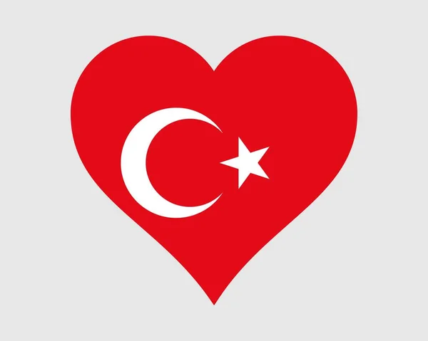 Turkey Heart Flag Turkish Turk Love Shape Country Nation National — Stock Vector