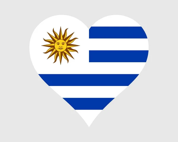 Bandeira Coração Uruguai Uruguai Love Shape País Nação Bandeira Nacional — Vetor de Stock