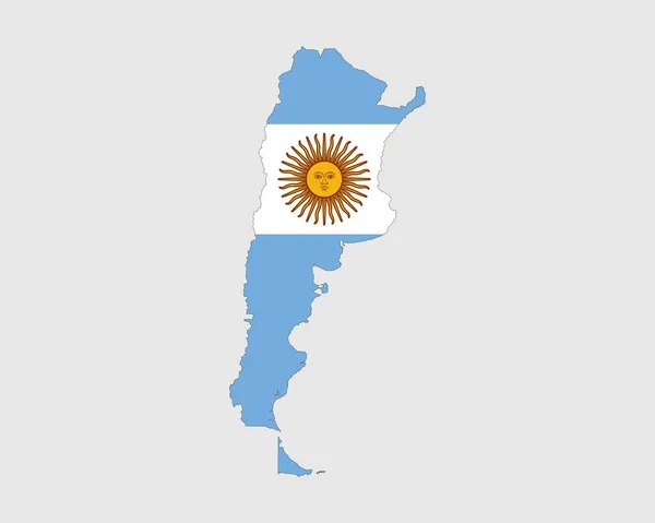 Bandeira Mapa Argentino Mapa Argentina Com Bandeira País Argentina Ilustração — Vetor de Stock