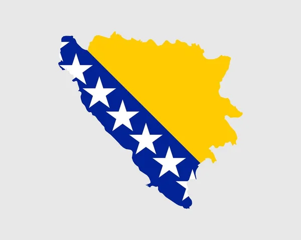 Bosznia Hercegovina Térkép Zászló Bosznia Hercegovina Térképe Országzászlóval Vektorillusztráció — Stock Vector