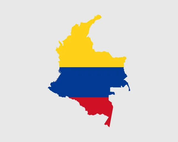 Σημαία Χάρτη Κολομβίας Χάρτης Της Κολομβίας Λάβαρο Της Κολομβίας Εικονογράφηση — Διανυσματικό Αρχείο