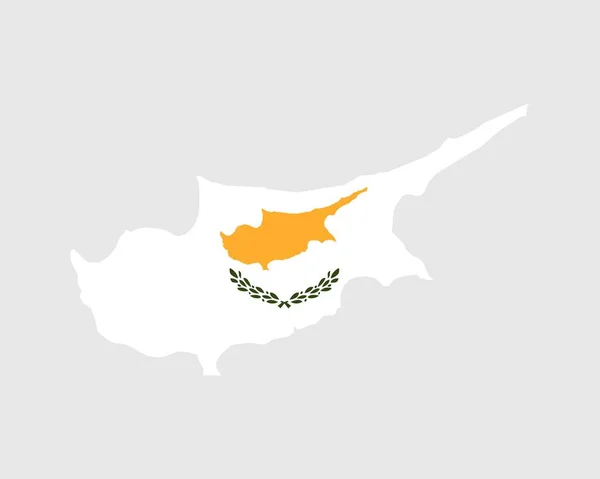Mapa Chipre Bandera Mapa Chipre Con Bandera Del País Chipriota — Archivo Imágenes Vectoriales
