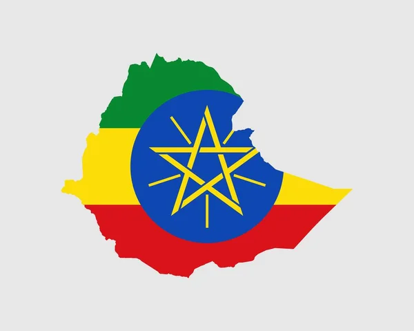 Etiopía Mapa Bandera Mapa Etiopía Con Bandera Del País Etíope — Archivo Imágenes Vectoriales
