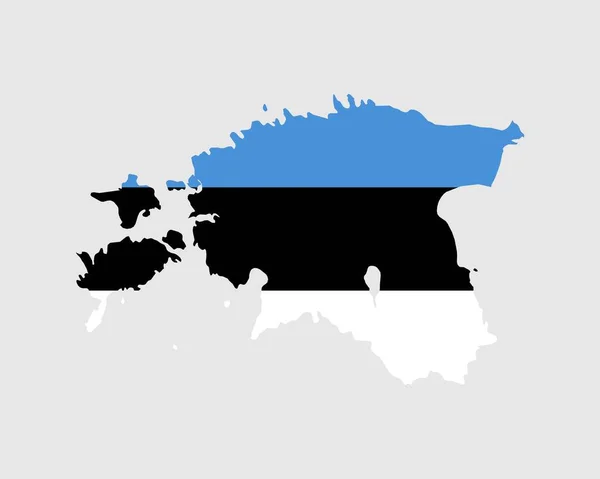 Kaart Van Estland Vlag Kaart Van Estland Met Het Estse — Stockvector