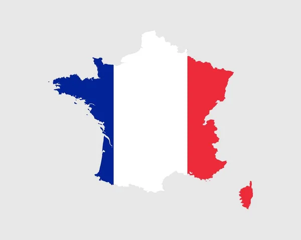 Карта Франції Прапор Франції Карта Франції Французьким Кантрі Банером Векторний — стоковий вектор