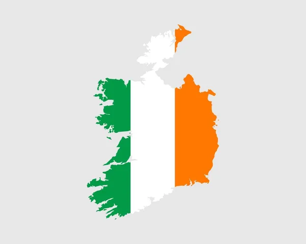 Republic Ireland Flag Map Map Republic Ireland Irish Country Banner — Stock Vector