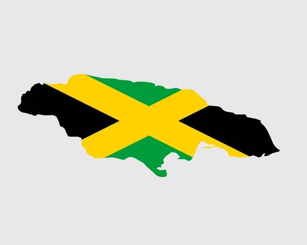 Jamaïque Carte Drapeau Carte Jamaïque Avec Bannière Pays Jamaïcain Illustration — Image vectorielle