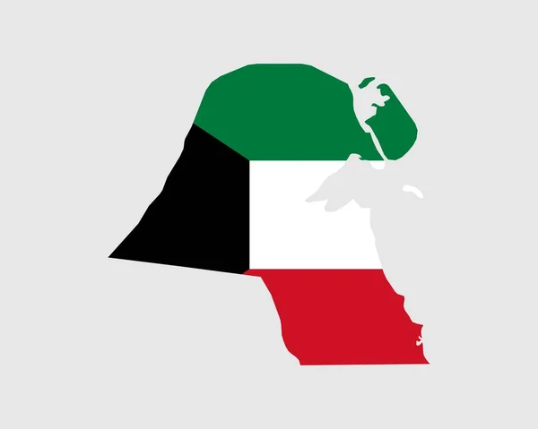 Kuwait Map Flag Map State Kuwait Kuwaiti Country Banner Vector — Stock Vector