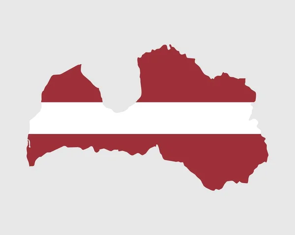 Flaga Łotwy Mapa Republiki Łotewskiej Chorągiewką Kraju Łotewskiego Ilustracja Wektora — Wektor stockowy