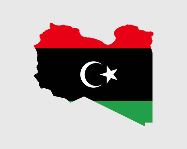 Libya Map Flag Map State Libya Libyan Country Banner Vector — Stock Vector