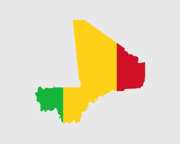 Σημαία Χάρτη Μάλι Χάρτης Της Δημοκρατίας Του Μάλι Πανό Της — Διανυσματικό Αρχείο
