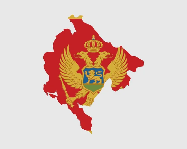 Montenegro Mapa Bandera Mapa Montenegro Con Bandera Del País Montenegrino — Vector de stock