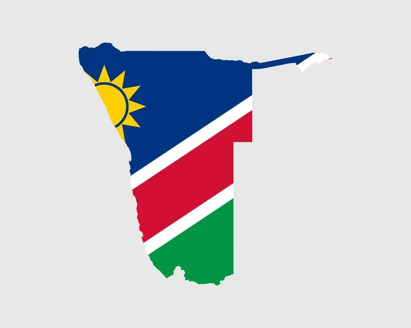 Mapa Bandeira Namíbia Mapa República Namíbia Com Bandeira País Namibiano — Vetor de Stock