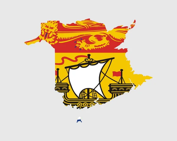 Brunswick Kartflagga Karta Över New Brunswick Flagga Kanadensiska Provinsen Kanada — Stock vektor
